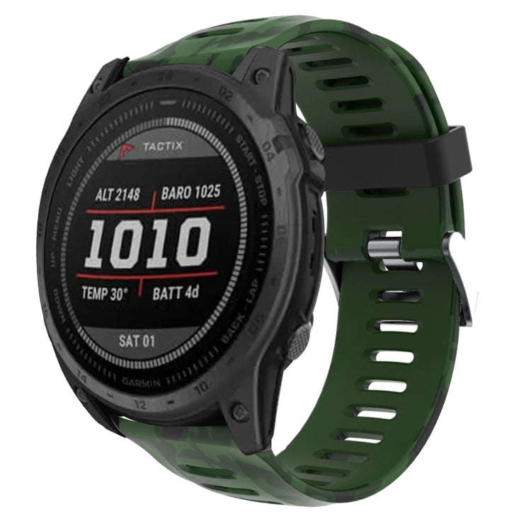 For Garmin Enduro 2 Camouflage Printed Silicone Watch Band(Army Green+Army Camouflage)