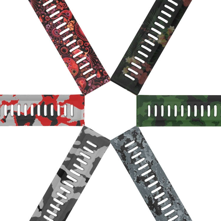 For Garmin Enduro 2 Camouflage Printed Silicone Watch Band(Army Green+Army Camouflage)
