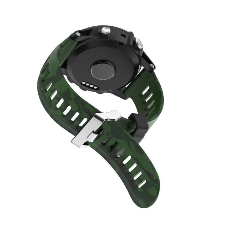 For Garmin Enduro 2 Camouflage Printed Silicone Watch Band(Army Green+Army Camouflage)
