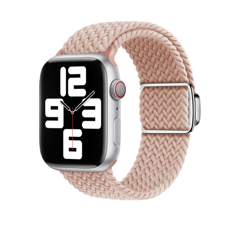 For Apple Watch Series 8 41mm Nylon Loop Magnetic Buckle Watch Band(Pink Sand)