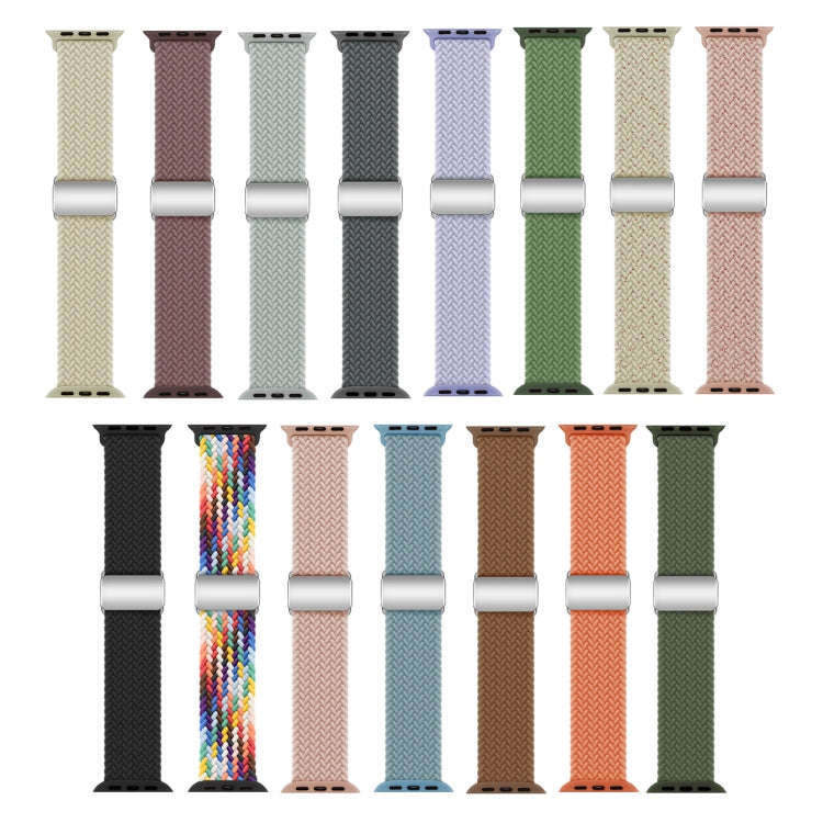 For Apple Watch SE 2022 44mm Nylon Loop Magnetic Buckle Watch Band(Colorful Starlight)