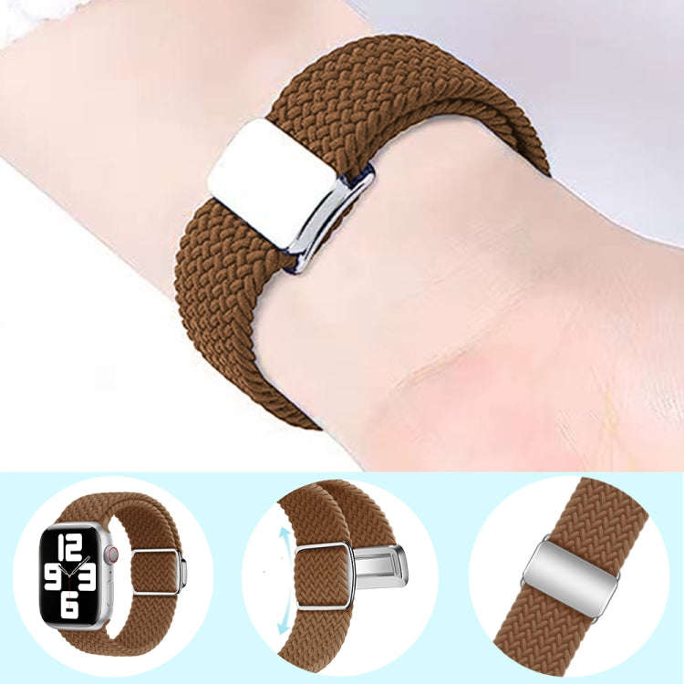 For Apple Watch SE 2022 44mm Nylon Loop Magnetic Buckle Watch Band(Colorful Starlight)