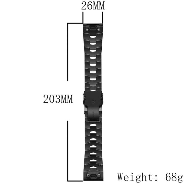 For Garmin Fenix 7 Pro 51mm Titanium Alloy Quick Release Watch Band(Black)
