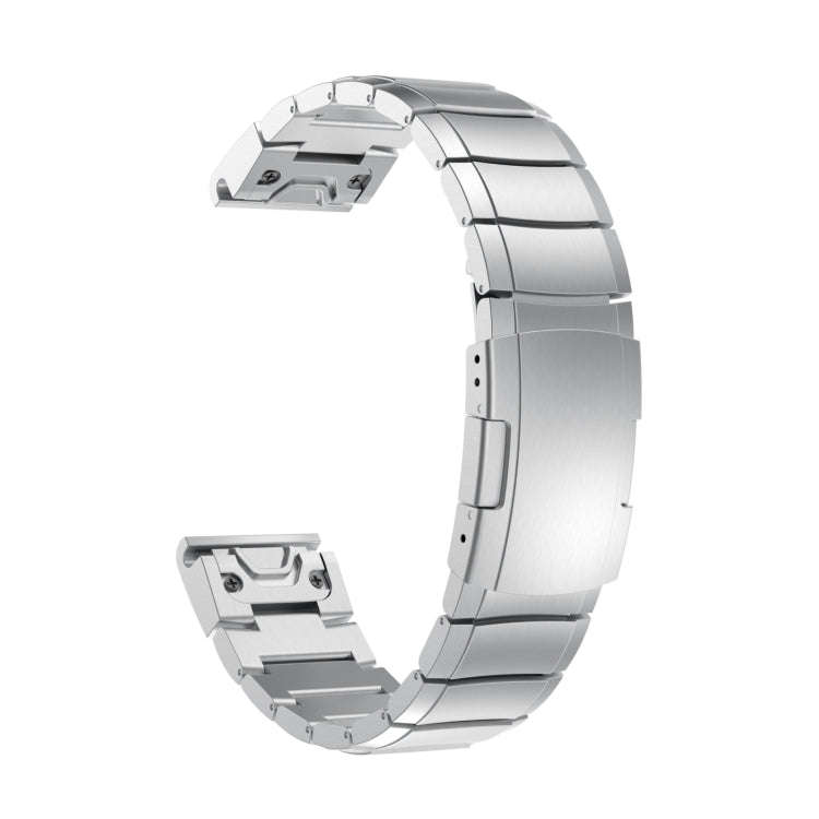 For Garmin Instinct 2X Solar Tortoise Shell Stainless Steel Watch Band(Sliver)