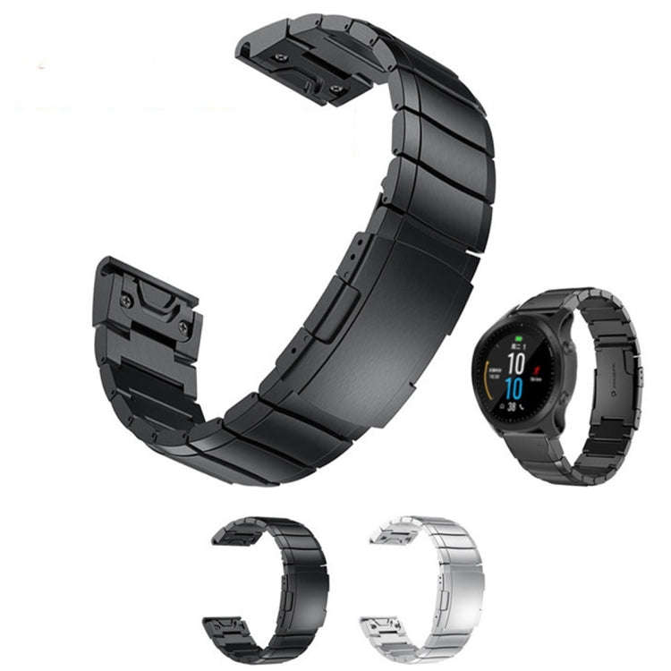 For Garmin Instinct 2X Solar Tortoise Shell Stainless Steel Watch Band(Sliver)