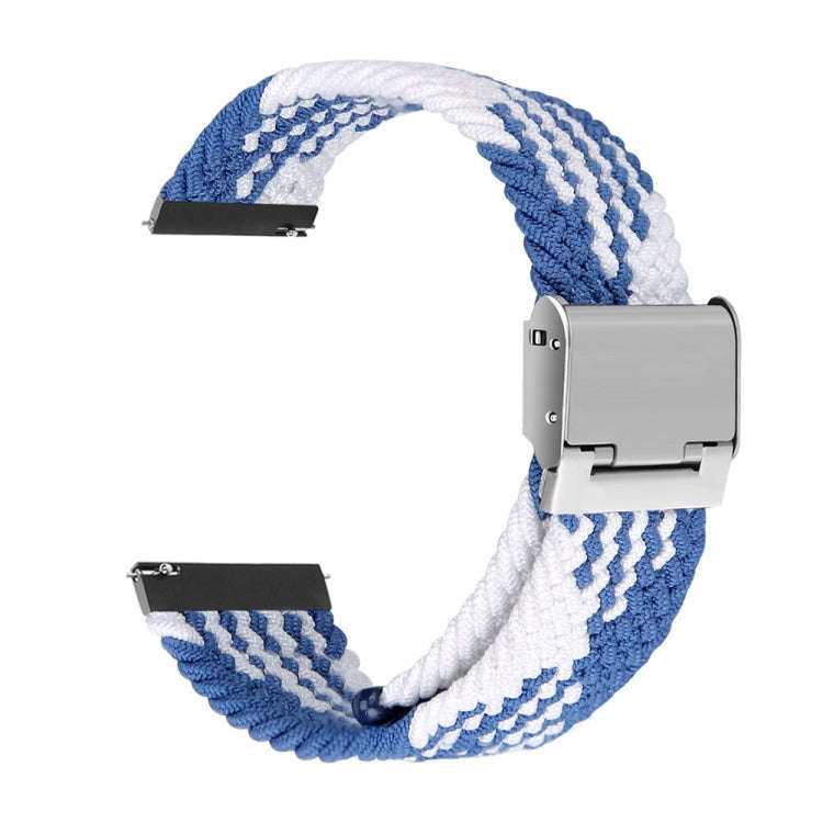 For Huawei Watch 4 / 4 Pro Nylon Braided Metal Buckle Watch Band(Z Blue White)