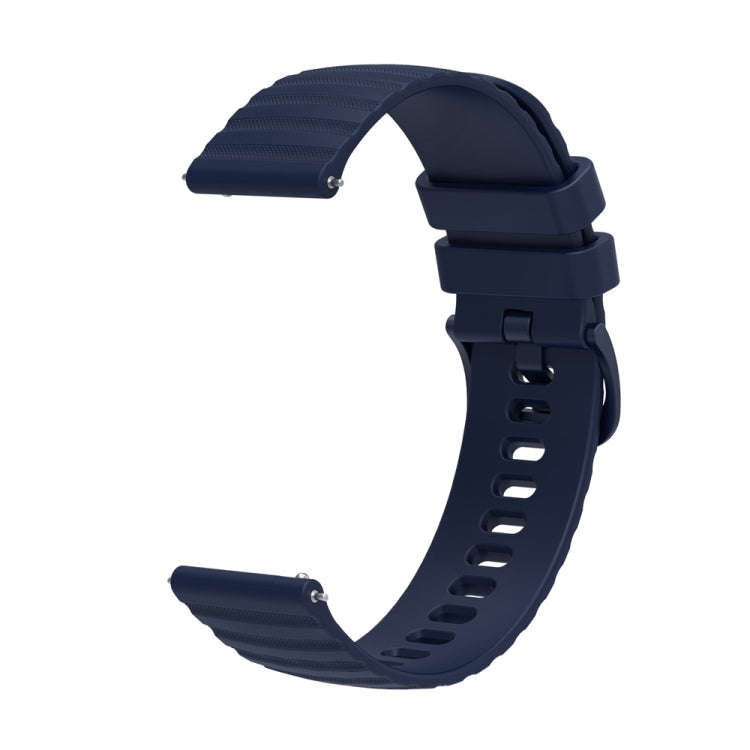 For Huawei Watch 4 / 4 Pro Wavy Dot Pattern Solid Color Silicone Watch Band(Navy Blue)