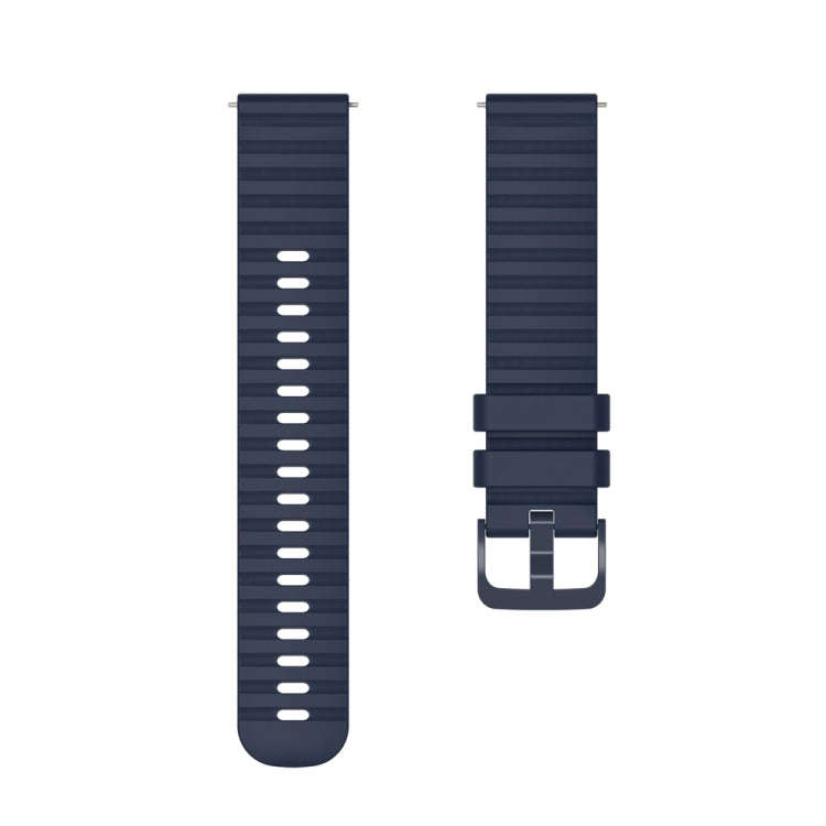 For Huawei Watch 4 / 4 Pro Wavy Dot Pattern Solid Color Silicone Watch Band(Navy Blue)