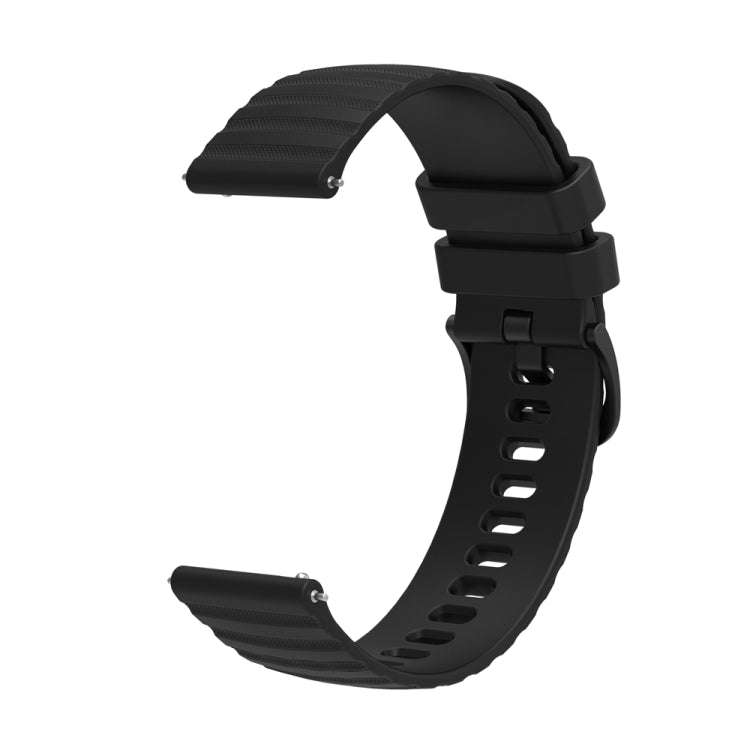 For Huawei Watch 4 / 4 Pro Wavy Dot Pattern Solid Color Silicone Watch Band(Black)