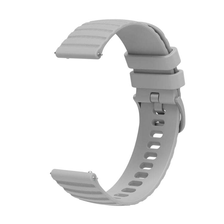 For Huawei Watch 4 / 4 Pro Wavy Dot Pattern Solid Color Silicone Watch Band(Grey)