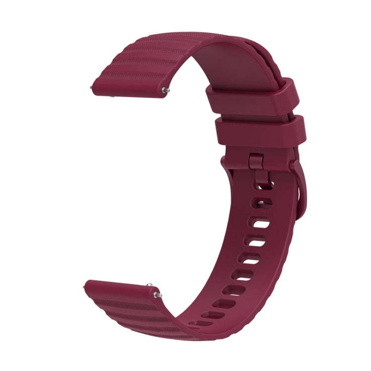 For Huawei Watch 4 / 4 Pro Wavy Dot Pattern Solid Color Silicone Watch Band(Wine Red)