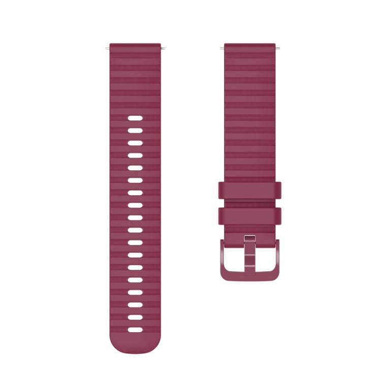For Huawei Watch 4 / 4 Pro Wavy Dot Pattern Solid Color Silicone Watch Band(Wine Red)