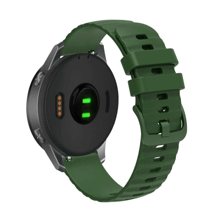For Huawei Watch 4 / 4 Pro Wavy Dot Pattern Solid Color Silicone Watch Band(Army Green)