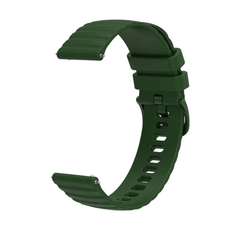 For Huawei Watch 4 / 4 Pro Wavy Dot Pattern Solid Color Silicone Watch Band(Army Green)