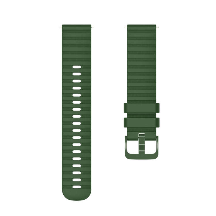 For Huawei Watch 4 / 4 Pro Wavy Dot Pattern Solid Color Silicone Watch Band(Army Green)