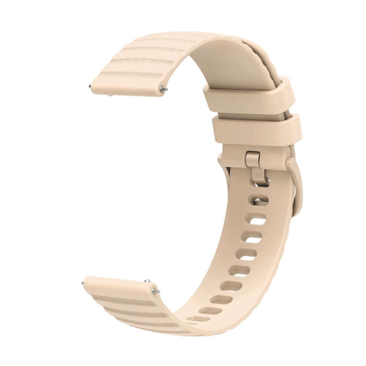 For Huawei Watch 4 / 4 Pro Wavy Dot Pattern Solid Color Silicone Watch Band(Beige)