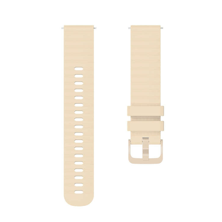 For Huawei Watch 4 / 4 Pro Wavy Dot Pattern Solid Color Silicone Watch Band(Beige)