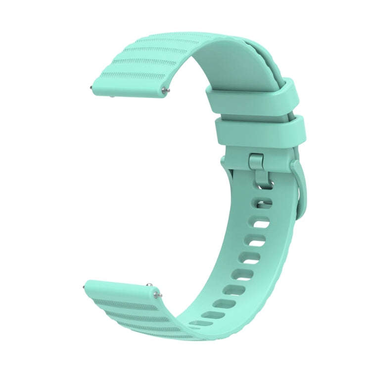 For Huawei Watch 4 / 4 Pro Wavy Dot Pattern Solid Color Silicone Watch Band(Teal)