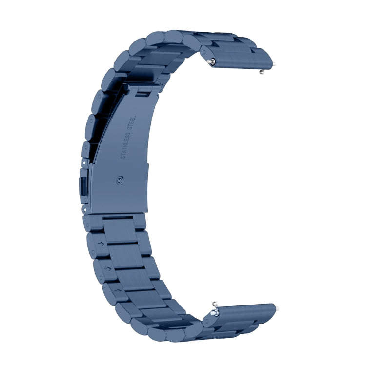 For Huawei Watch 4 / 4 Pro Three Bead Stainless Steel Watch Band(Blue)