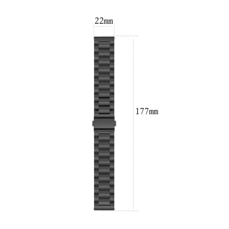 For Huawei Watch 4 / 4 Pro Three Bead Stainless Steel Watch Band(Blue)