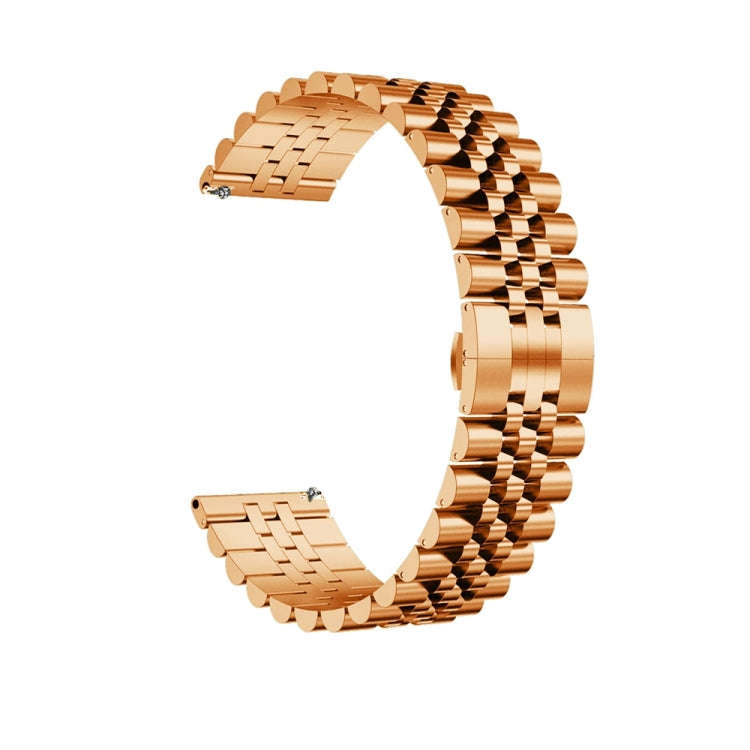 For Huawei Watch 4 / 4 Pro Five Bead Stainless Steel Watch Band(Rose Gold)