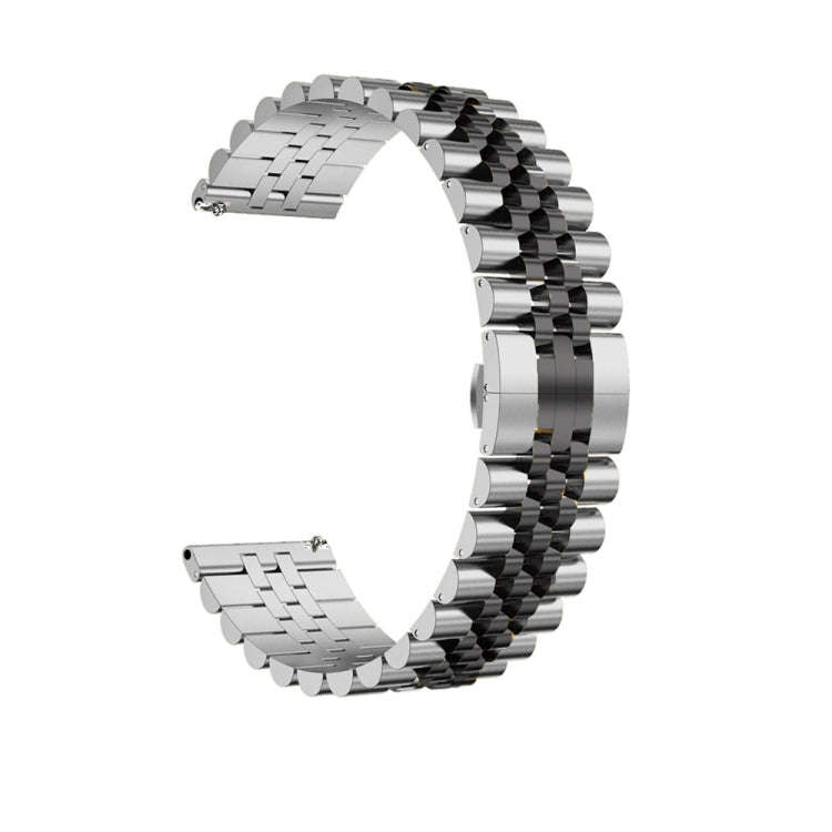 For Huawei Watch 4 / 4 Pro Five Bead Stainless Steel Watch Band(Silver Black)