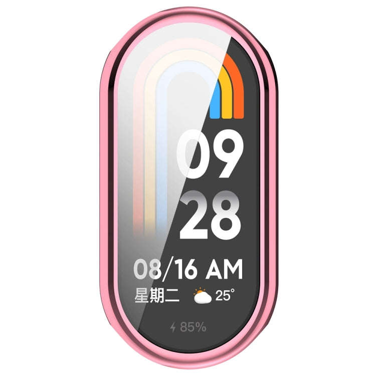 For Xiaomi Mi Band 8 Full Coverage TPU Electroplating Watch Protective Case(Pink)
