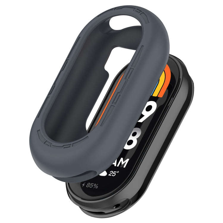 For Xiaomi Mi Band 8 Pure Color Silicone Watch Protective Case(Grey)