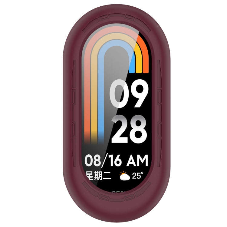 For Xiaomi Mi Band 8 Pure Color Silicone Watch Protective Case(Wine Red)