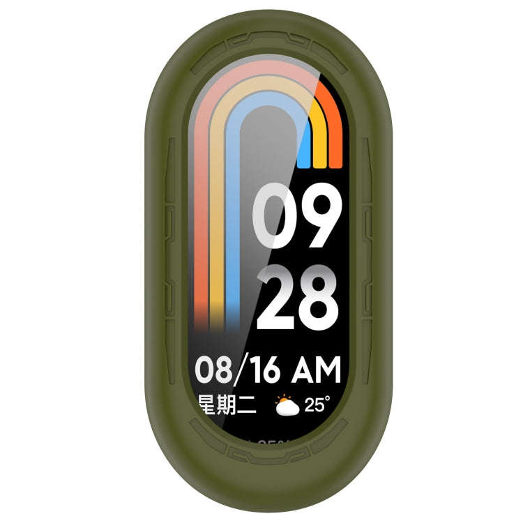 For Xiaomi Mi Band 8 Pure Color Silicone Watch Protective Case(Army Green)