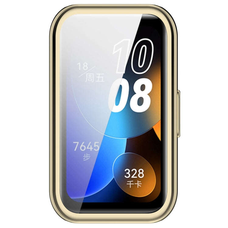 For Huawei Band 10 / 9 / 8 Full Coverage TPU Electroplating Watch Protective Case(Light Gold)