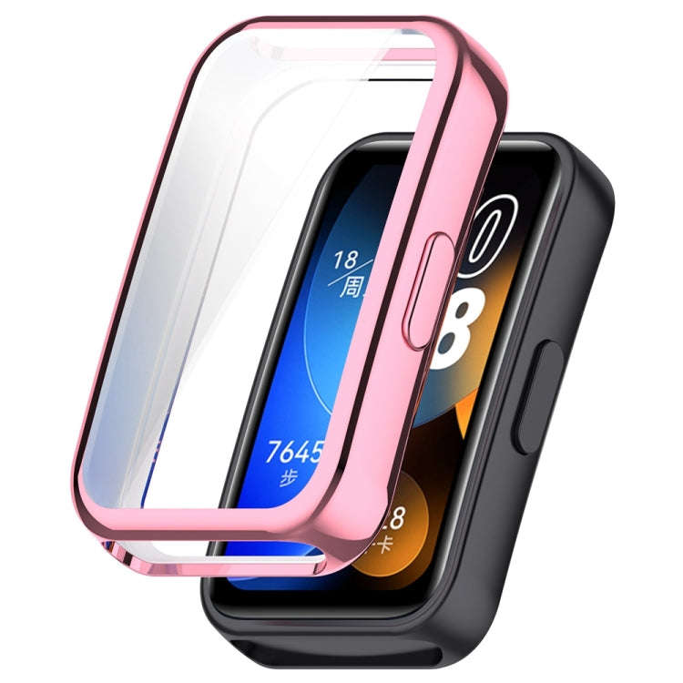 For Huawei Band 10 / 9 / 8 Full Coverage TPU Electroplating Watch Protective Case(Pink)