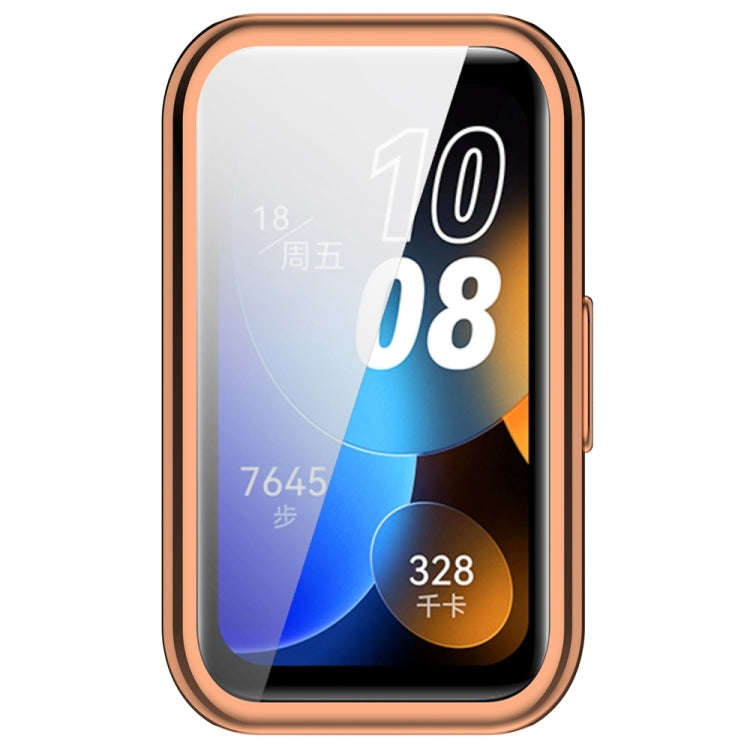 For Huawei Band 10 / 9 / 8 Full Coverage TPU Electroplating Watch Protective Case(Rose Gold)