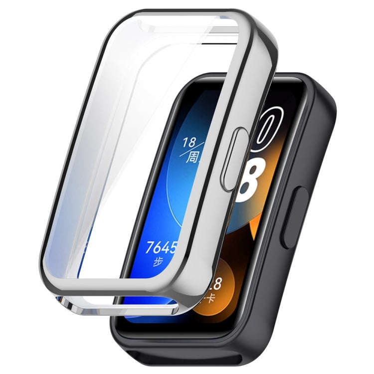 For Huawei Band 10 / 9 / 8 Full Coverage TPU Electroplating Watch Protective Case(Silver)