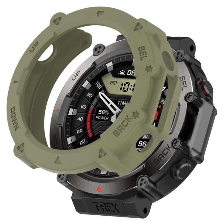 For Amazfit T-Rex Ultra Armor Hollow Watch Protective Case(Green)