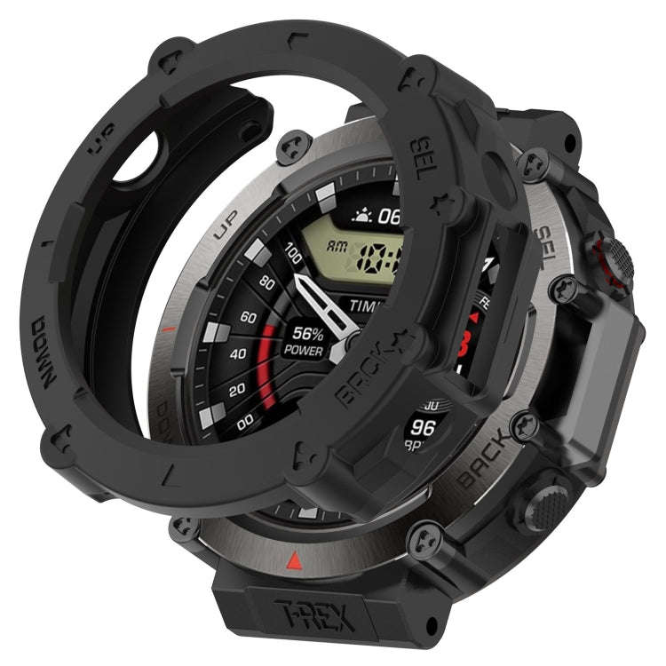 For Amazfit T-Rex Ultra Armor Hollow Watch Protective Case(Black)
