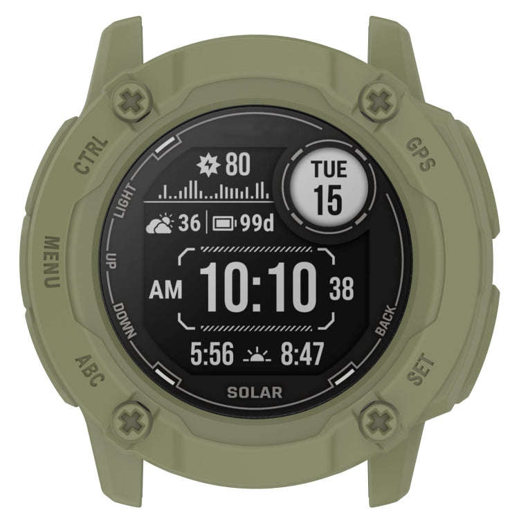 For Garmin Instinct 2X Armor Hollow Watch Protective Case(Green)