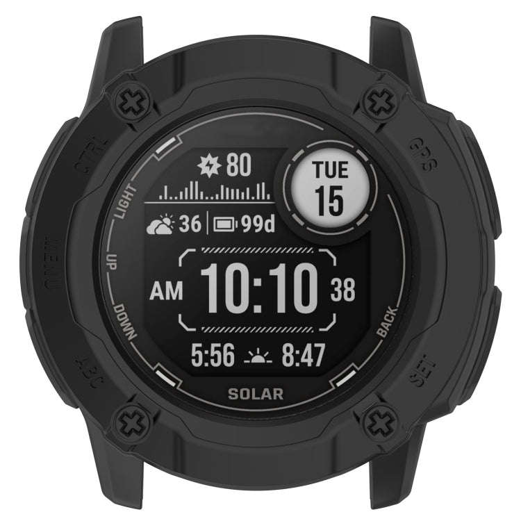 For Garmin Instinct 2X Armor Hollow Watch Protective Case(Black)