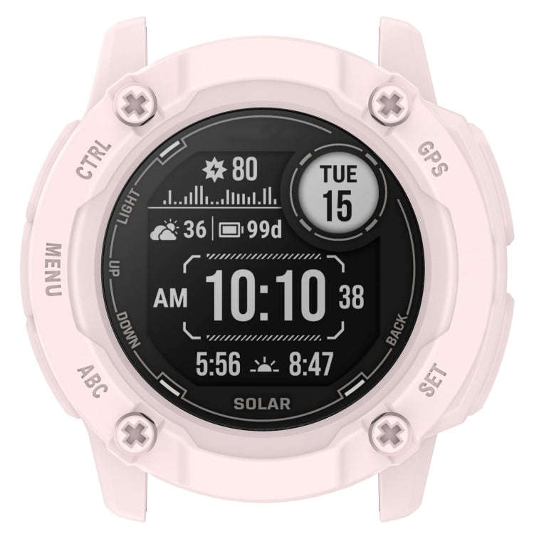 For Garmin Instinct 2X Armor Hollow Watch Protective Case(Light Pink)
