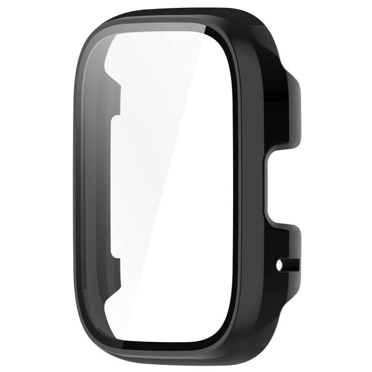 For Redmi Watch 3 Lite PC + Tempered Film Integrated Watch Protective Case(Black)