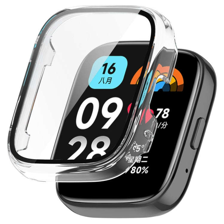 For Redmi Watch 3 Lite PC + Tempered Film Integrated Watch Protective Case(Transparent)