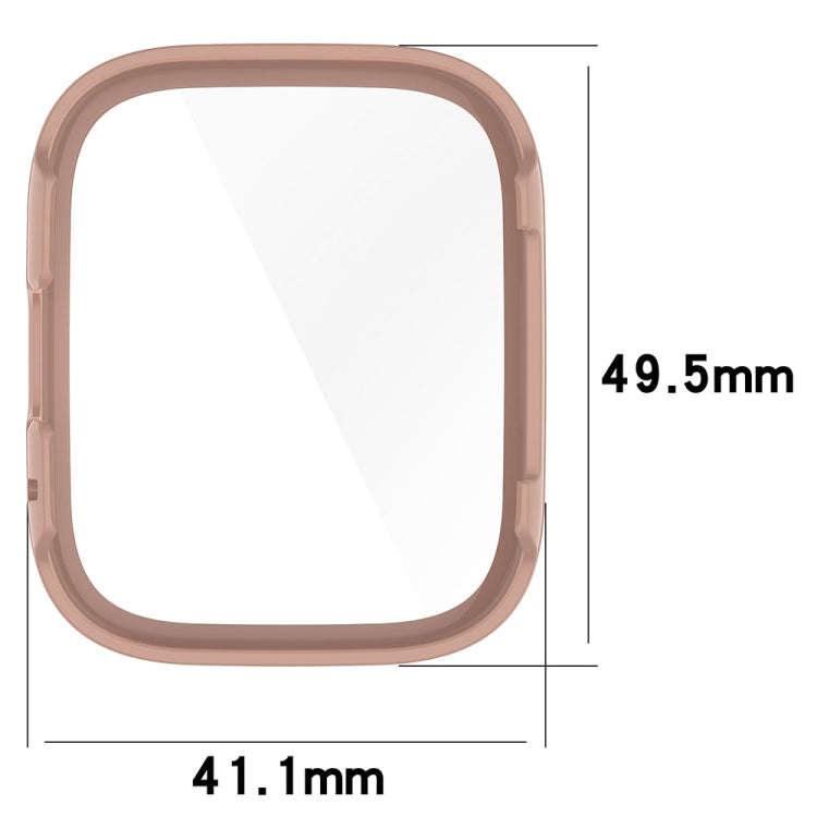 For Redmi Watch 3 Lite PC + Tempered Film Integrated Watch Protective Case(Pink)