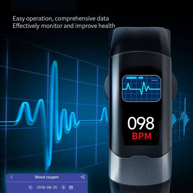SPOVAN H02 1.14 inch TFT HD Screen Smart Bracelet Supports Blood Oxygen Monitoring/Sleep Monitori...
