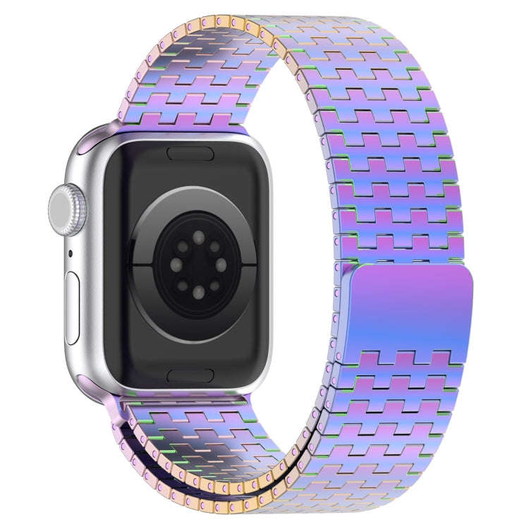 For Apple Watch 3 42mm Magnetic Buckle Stainless Steel Metal Watch Band(Colorful)