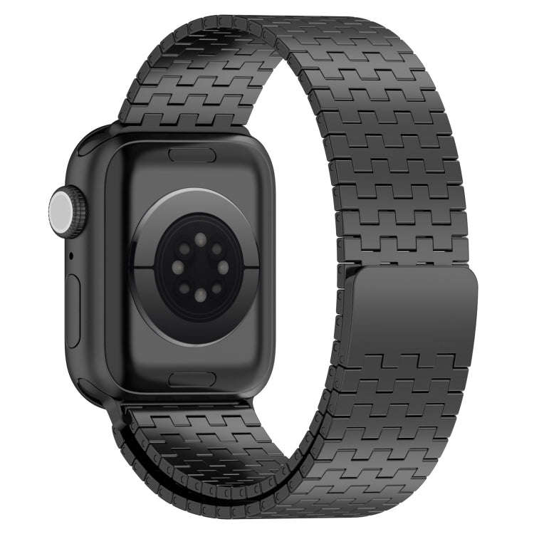 For Apple Watch 2 42mm Magnetic Buckle Stainless Steel Metal Watch Band(Black)