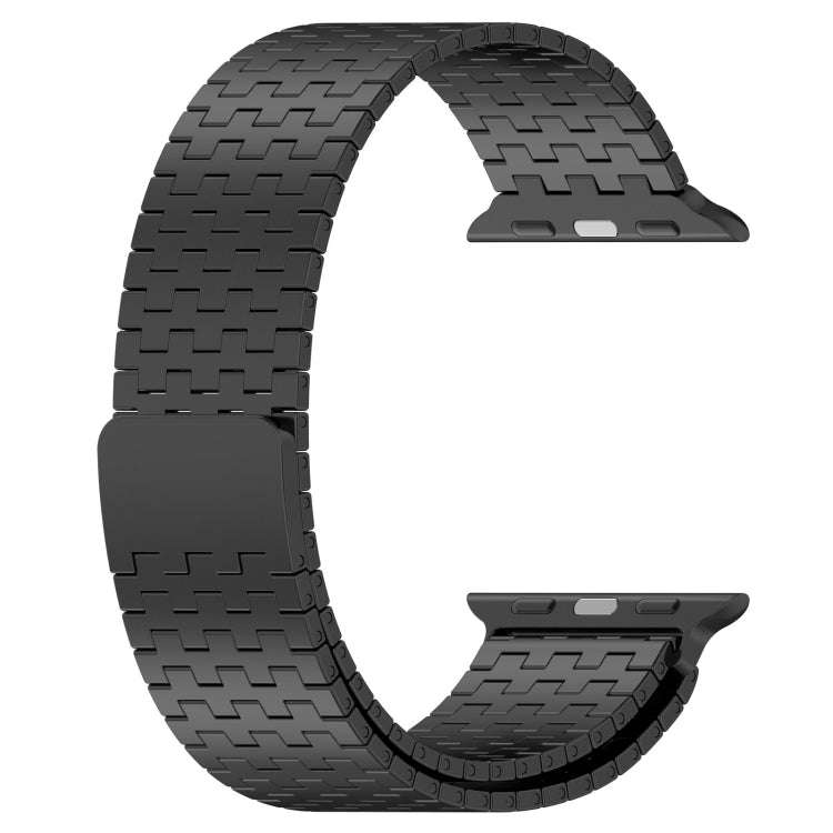 For Apple Watch 2 42mm Magnetic Buckle Stainless Steel Metal Watch Band(Black)