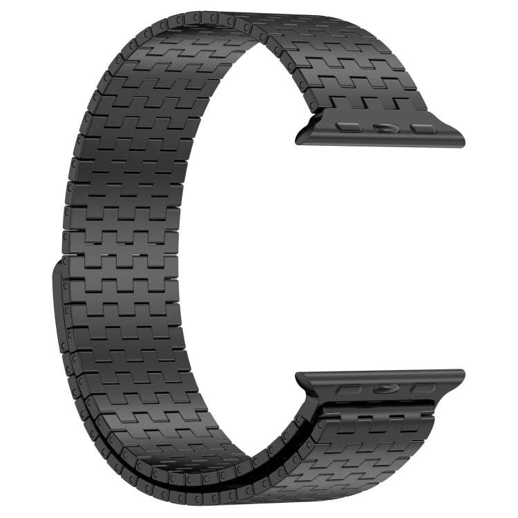 For Apple Watch 2 42mm Magnetic Buckle Stainless Steel Metal Watch Band(Black)