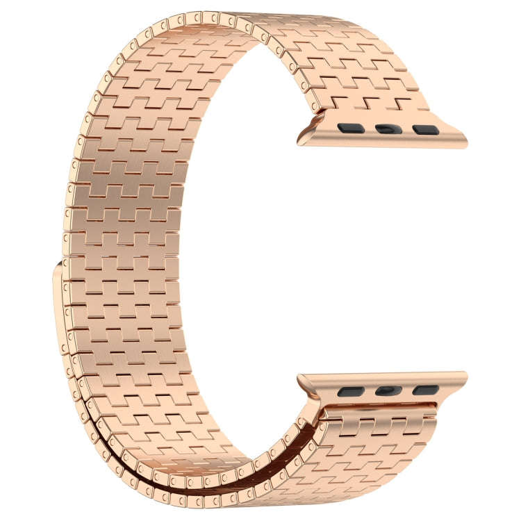 For Apple Watch 2 38mm Magnetic Buckle Stainless Steel Metal Watch Band(Rose Gold)