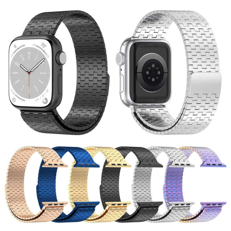 For Apple Watch 2 42mm Magnetic Buckle Stainless Steel Metal Watch Band(Black)