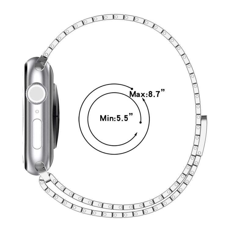 For Apple Watch 42mm Magnetic Buckle Stainless Steel Metal Watch Band(Silver)